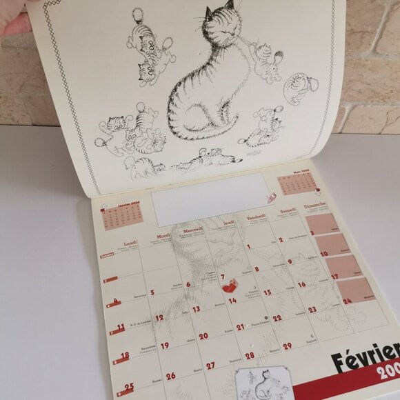 Cats 2008 Calendar Alfred Dubout DAMAGE French Art Cute Cats Kittens - Picture 5 of 12
